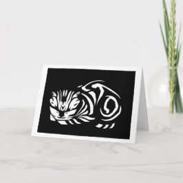 ジュリエ・ド・グラーフの木版画の猫 サンキューカード