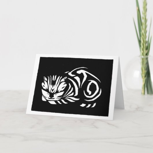 ジュリエ・ド・グラーフの木版画の猫 サンキューカード (正面)