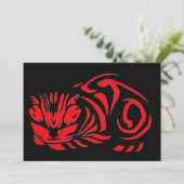 ジュリエ・ド・グラーフの木版画の猫(赤) シーズンカード (スタンド正面)