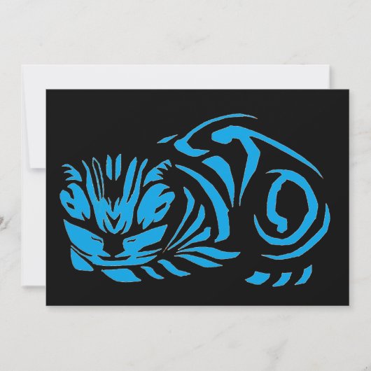 ジュリエ・ド・グラーフの木版画の猫(青) シーズンカード (正面)