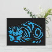 ジュリエ・ド・グラーフの木版画の猫(青) シーズンカード (スタンド正面)