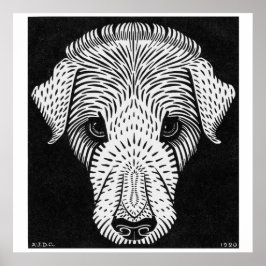 ジュリエ・ド・グラーフ作 犬の頭部 ポスター