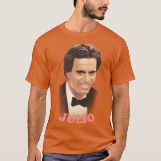 ジュリオイグレシアスレトロスタイルファンデザイン Tシャツ