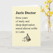 ジュリス・ドクター – 法律おもしろい学校の卒業詩 カード (黄色い花)