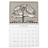 ジュリーデグラグアールヌーボーウッドカットカスタムズ年 カレンダー (1月 2026)