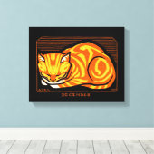 ジュリーデグラグ12月キャット キャンバスプリント (インサイチュ (ウッドフロア))