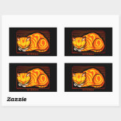 ジュリーデグラグ12月キャット 長方形シール (シート)