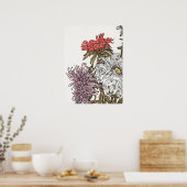 ジュリーデグラーク菊アートフローラウッドカット ポスター (キッチン)