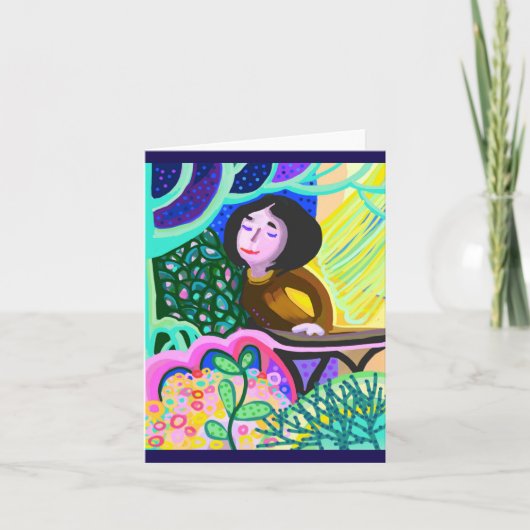 ジュリートオンバルコニーのロマンチックな誕生日カード ノートカード (正面)