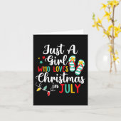 ジュリー・サマーでクリスマスを愛しているだけの女の子 カード (黄色い花)