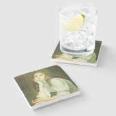 ジュリー・デイドリーム（美しい若い女性） ストーンコースター (横)