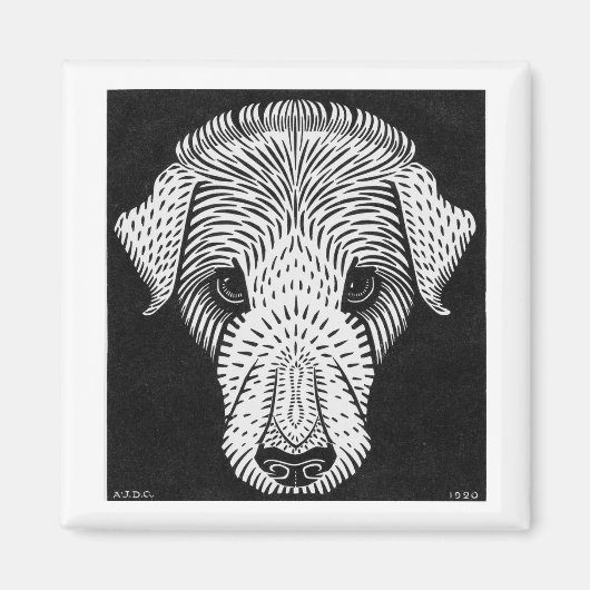 ジュリー・ド・グラグ犬の頭 マグネット (正面)