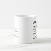 ジュリー 名前, 編集可能な名前, カスタム 名前 コーヒーマグカップ (中央)
