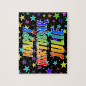 "ジュリー"名、おもしろい"ハッピーバースデー" ジグソーパズル (縦)