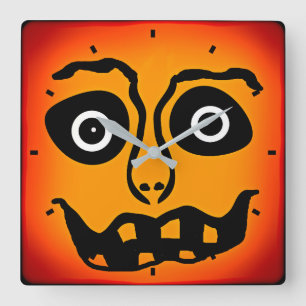 ジュリーEverhartによってハロウィンの柱時計のように感じます スクエア壁時計