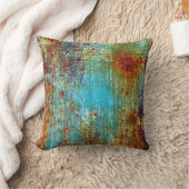 ジュリーEverhart著ターコイズの錆デザイナー枕 クッション (ブランケット)