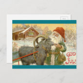 ジュルトムテン食べ物を与えユール(キリスト降誕祭)ヤギA Cookie シーズンポストカード (正面/裏面)