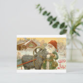 ジュルトムテン食べ物を与えユール(キリスト降誕祭)ヤギA Cookie ポストカード (スタンド正面)