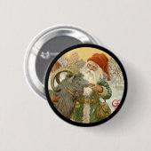 ジュルトムテン食べ物を与えユール(キリスト降誕祭)ヤギA Cookie 缶バッジ (正面&裏面)