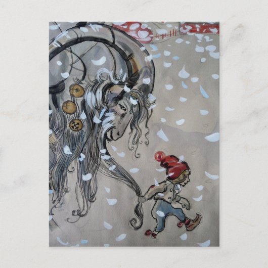 ジュルバックエン(ユール（キリスト降誕祭）ヤギ)勉強1911 ポストカード (正面)