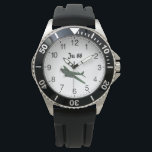 ジュンカーズ88ドイツ第2次世界大戦飛行機 腕時計<br><div class="desc">悪名高いドイツの第2次世界大戦マルチロール飛行機Junkers Ju 88を搭載した緑のベクトルスケッチ。第2次世界大戦中にJu88は本当に畏敬の念インスパイアを持つ。航空と軍隊の愛好家は、このような贈り物を感謝する。</div>