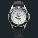 ジュンカーズ88ドイツ第2次世界大戦飛行機 腕時計<br><div class="desc">悪名高いドイツの第2次世界大戦マルチロール飛行機Junkers Ju 88を搭載した緑のベクトルスケッチ。第2次世界大戦中にJu88は本当に畏敬の念インスパイアを持つ。航空と軍隊の愛好家は、このような贈り物を感謝する。</div>