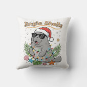 ジュングルシェルズ トロピカルサンタマナティークリスマス クッション (裏面)