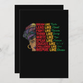 ジュンテントの夢が黒人の自由のために戦う導きとなる 招待状 (正面/裏面)