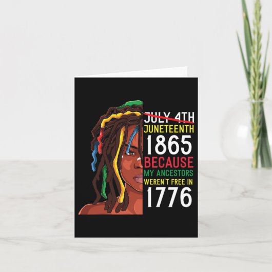 ジュンテーンスデー 先祖解放 1776年7月4日 黒人 カード (正面)