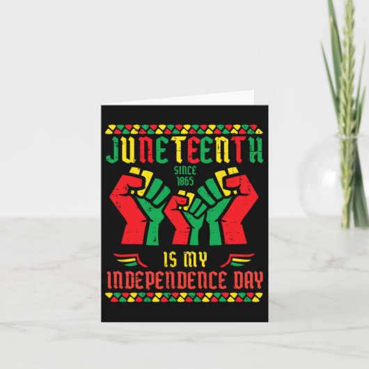 ジュンテーンス 1865年 独立記念日 黒い拳 男性 カード (正面)