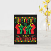 ジュンテーンス 1865年 独立記念日 黒い拳 男性 カード (黄色い花)