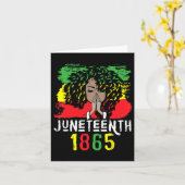ジュンテーント1865年Tシャツ 自由の日 黒人女性 黒 カード (黄色い花)