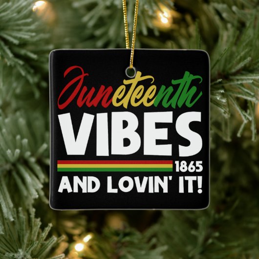 ジュンテーンド・バイブス - 解放の日1865 黒人歴史 セラミックオーナメント (ツリー)