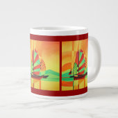 ジュン中国のクスがキュービズムのジオアートで上陸 ジャンボコーヒーマグカップ (正面右)