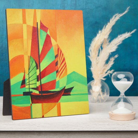 ジュン中国のクスがキュービズムのジオアートで上陸 フォトプラーク (側面)