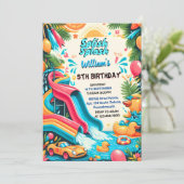 ジューウォーター公園 クールサマー スプラッシュパッド 8歳の誕生日 招待状 (スタンド正面)