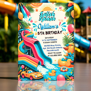 ジューウォーター公園 クールサマー スプラッシュパッド 8歳の誕生日 招待状