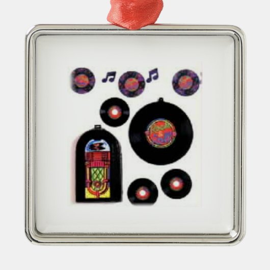 ジュークボックスと50のクリスマスオーナメント メタルオーナメント (正面)