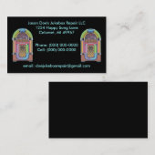 ジュークボックスのジュークボックスの~のレトロのスタイルの名刺 名刺 (正面/裏面)