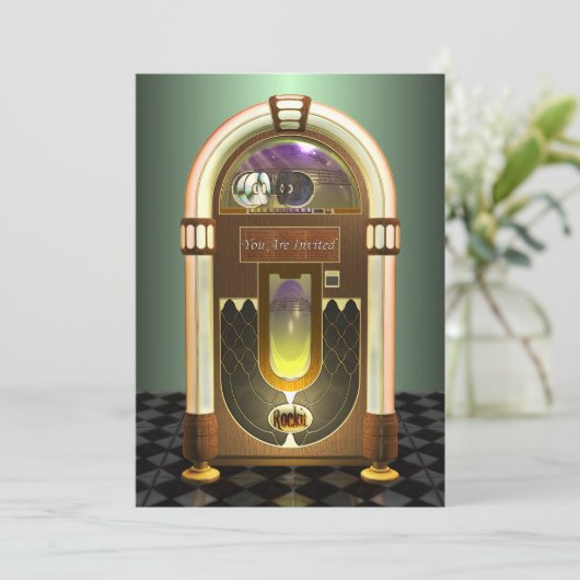 ジュークボックスのパーティの招待状 招待状 (スタンド正面)