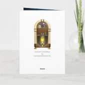 ジュークボックスの古いロッカーのイギリスのカスタマイズ可能な挨拶状 カード (裏面)