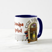 ジュークボックスの古いロッカーのパーソナライズなマグ マグカップ (正面右)