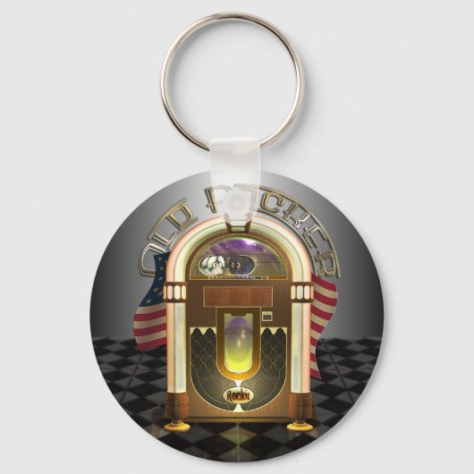 ジュークボックスの古いロッカーキーチェーン キーホルダー (正面)