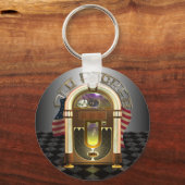 ジュークボックスの古いロッカーキーチェーン キーホルダー (正面)