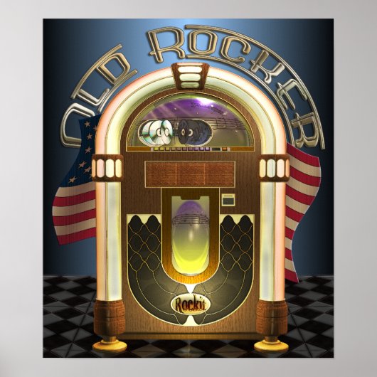 ジュークボックスの古いロッカーポスター ポスター (正面)