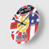 ジュークボックスの爆発45のラベルの時計 ラウンド壁時計 (傾斜)