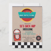 ジュークボックスの誕生日パーティの招待 招待状 (正面)