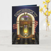 ジュークボックスのRockaholicのカスタマイズ可能な挨拶状 カード (黄色い花)