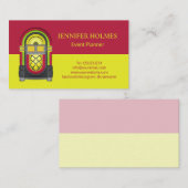 ジュークボックスイベントプランナーの赤い黄色のストライプ 名刺 (正面/裏面)