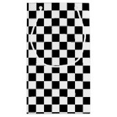 ジュークボックスレトロチェッカーボード50th誕生日パーティー スモールペーパーバッグ (裏面)